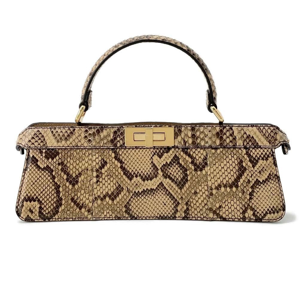Fendi Peekaboo Ic You Horizontal Python Handbag W… - image 1